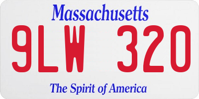 MA license plate 9LW320