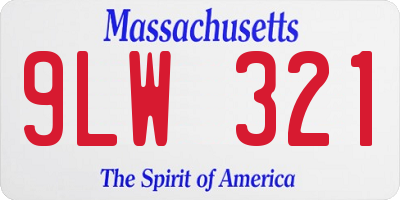 MA license plate 9LW321