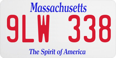 MA license plate 9LW338