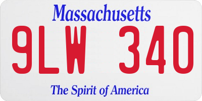 MA license plate 9LW340