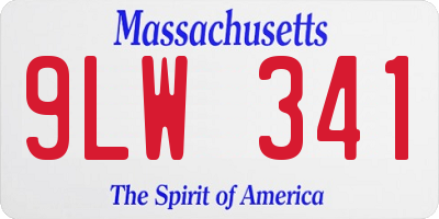 MA license plate 9LW341