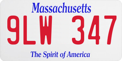 MA license plate 9LW347