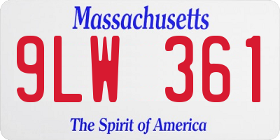 MA license plate 9LW361