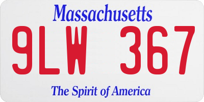 MA license plate 9LW367