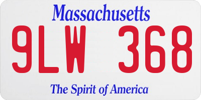 MA license plate 9LW368