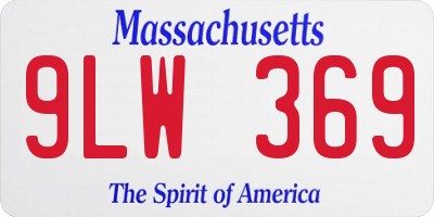 MA license plate 9LW369