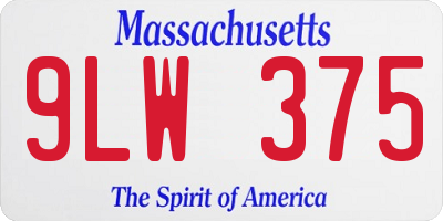MA license plate 9LW375