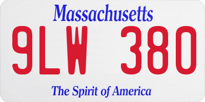 MA license plate 9LW380