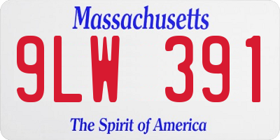 MA license plate 9LW391