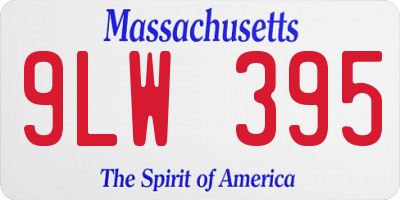 MA license plate 9LW395