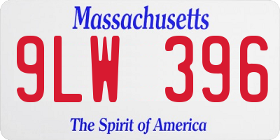 MA license plate 9LW396