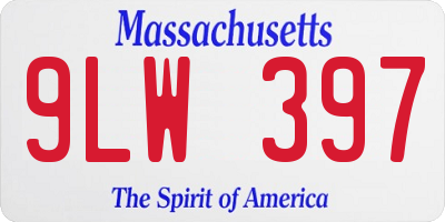 MA license plate 9LW397