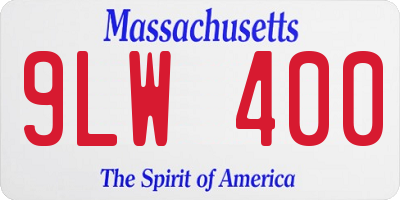 MA license plate 9LW400