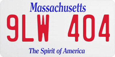MA license plate 9LW404