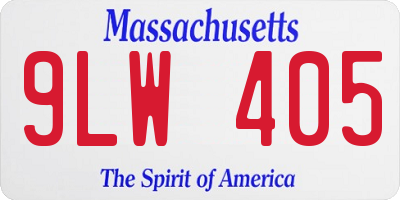 MA license plate 9LW405