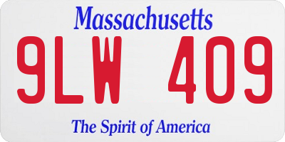 MA license plate 9LW409
