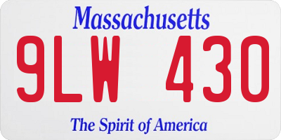 MA license plate 9LW430