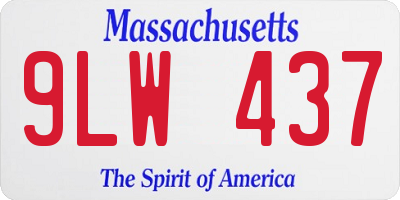 MA license plate 9LW437