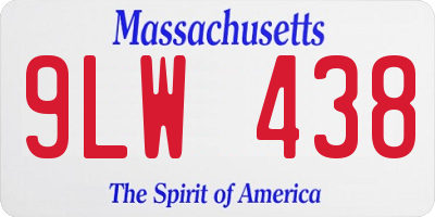 MA license plate 9LW438