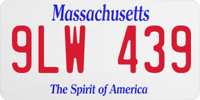 MA license plate 9LW439