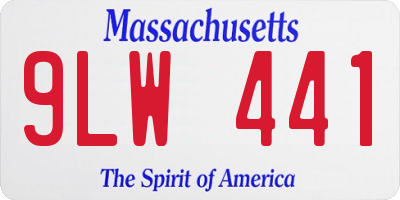 MA license plate 9LW441