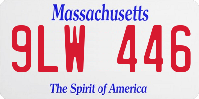 MA license plate 9LW446