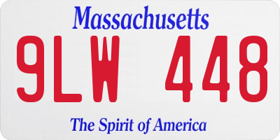 MA license plate 9LW448
