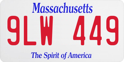 MA license plate 9LW449