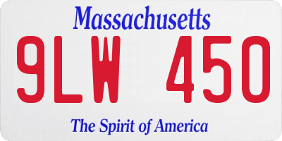 MA license plate 9LW450
