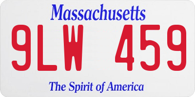 MA license plate 9LW459