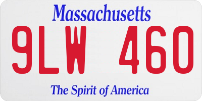 MA license plate 9LW460