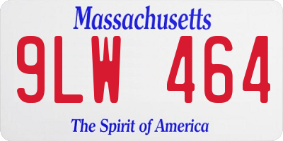 MA license plate 9LW464