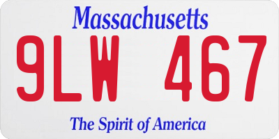 MA license plate 9LW467