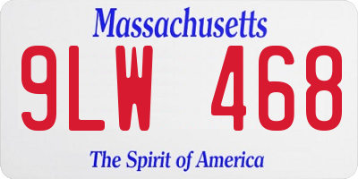 MA license plate 9LW468