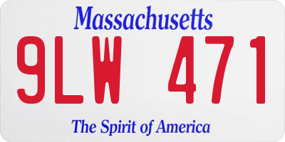 MA license plate 9LW471
