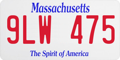 MA license plate 9LW475