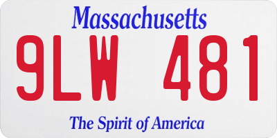 MA license plate 9LW481