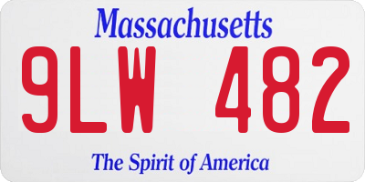 MA license plate 9LW482