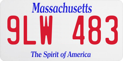 MA license plate 9LW483
