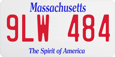 MA license plate 9LW484