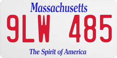 MA license plate 9LW485