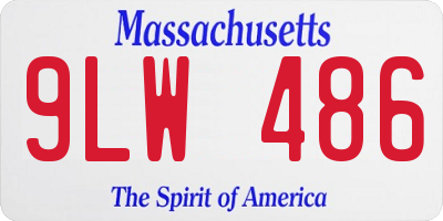 MA license plate 9LW486
