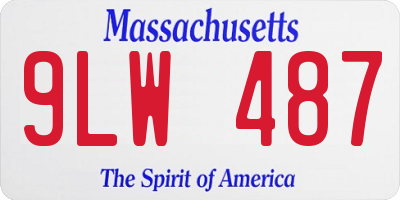 MA license plate 9LW487