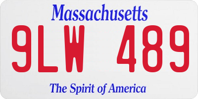 MA license plate 9LW489