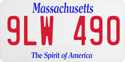 MA license plate 9LW490