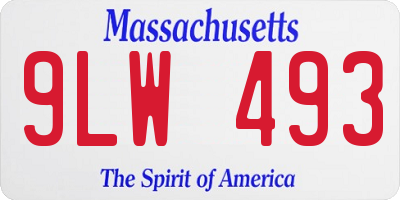 MA license plate 9LW493