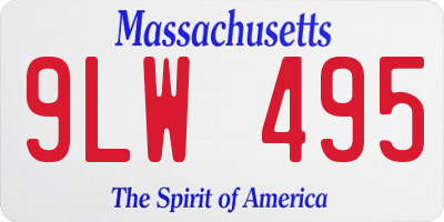 MA license plate 9LW495