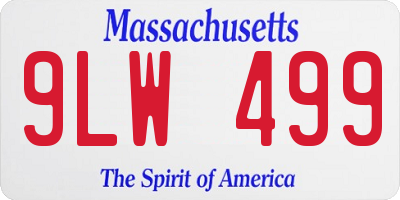 MA license plate 9LW499