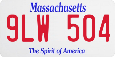 MA license plate 9LW504