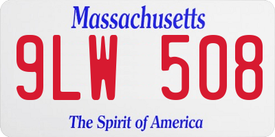 MA license plate 9LW508